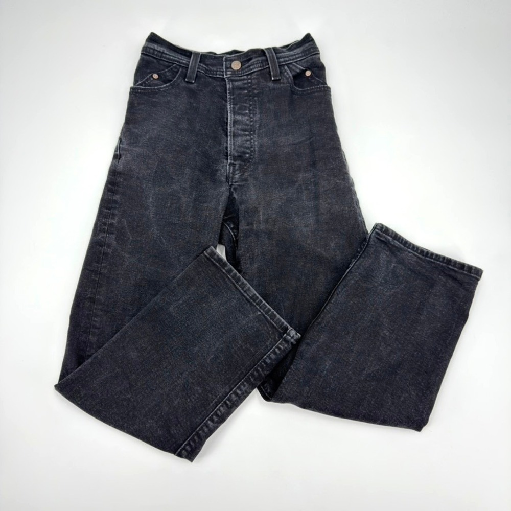 Levis Ribcage Straight Ankle Jeans Womens 26 Washed Black High Rise 001UW-0003